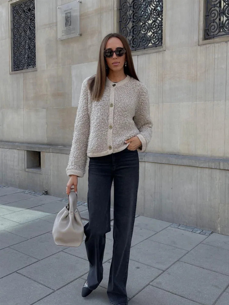 Katarzyna | Kurtka zimowa damska elegancka teddy casual