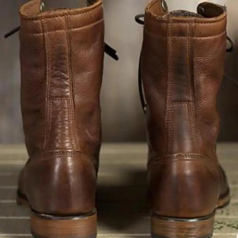 Danuta | Damskie buty retro z cholewką sznurowaną