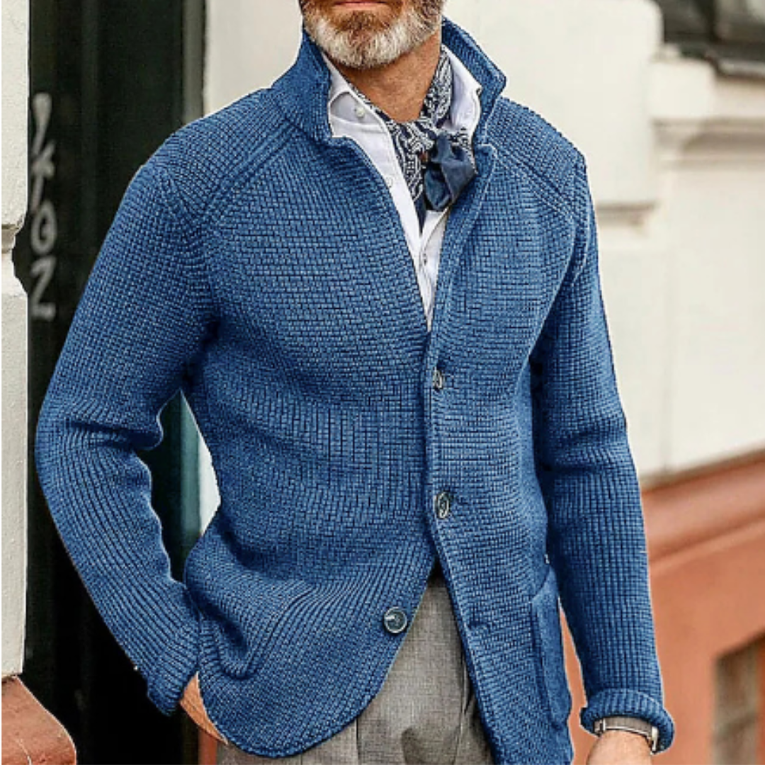 Sylwester | Sweter męski zimowy z guzikami
