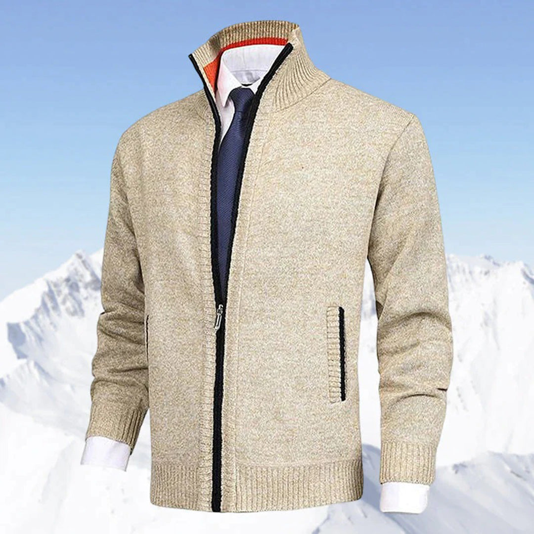 Aleksander | Męski kardigan z zamkiem stylowy sweter