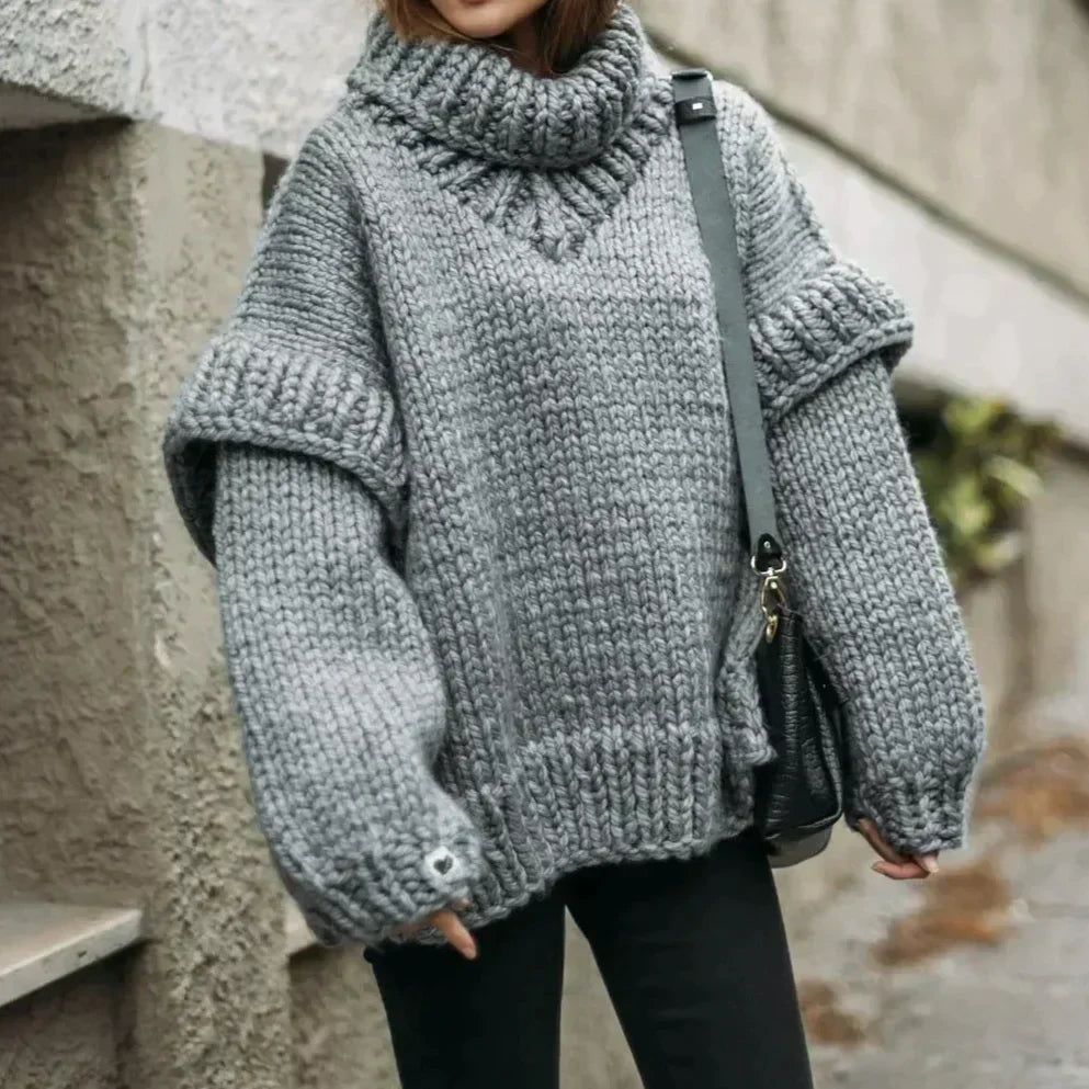 Patrycja | Damski sweter z golfem oversize na zimę
