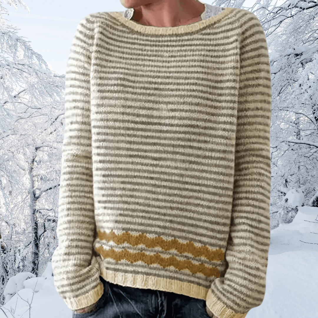 Zofia | Damski sweter w paski z wełny
