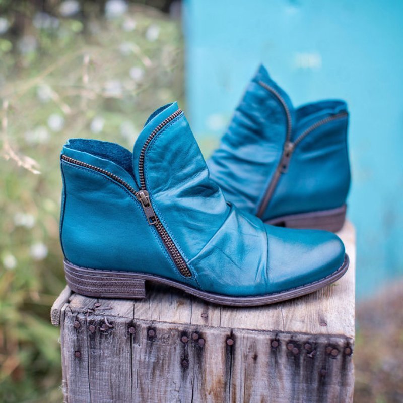 Halina | Damskie buty vintage z zamkiem błyskawicznym